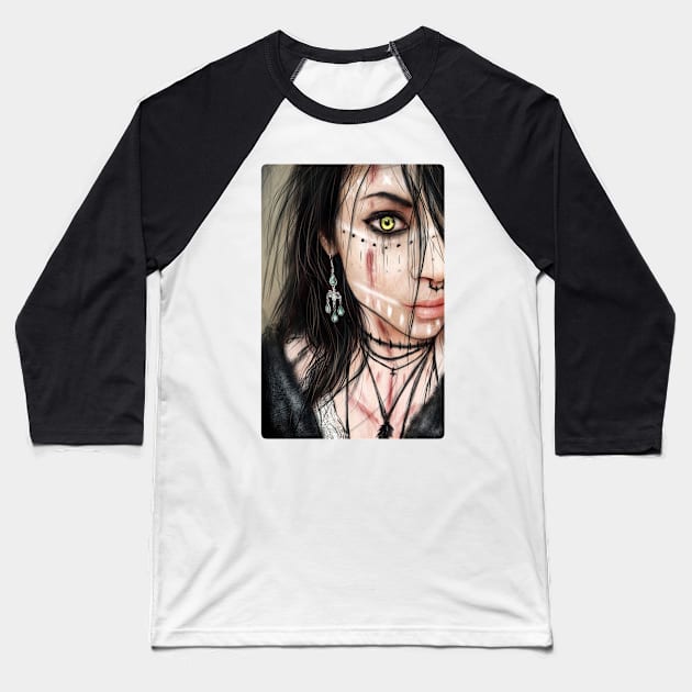 Vampiric Gaze Baseball T-Shirt by justingedak